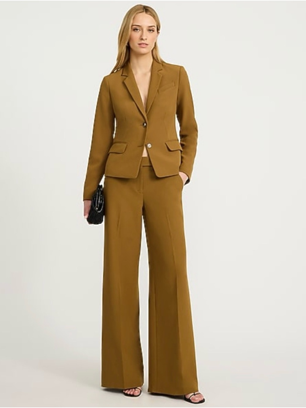 Express Women's Blazer & Wide-Leg Suit Jacket in Camel Brown